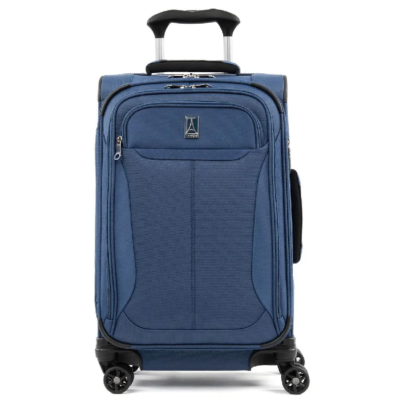 suitcase for family vacations-Travelpro TourLite 21" Expandable Spinner Carry-on Blue