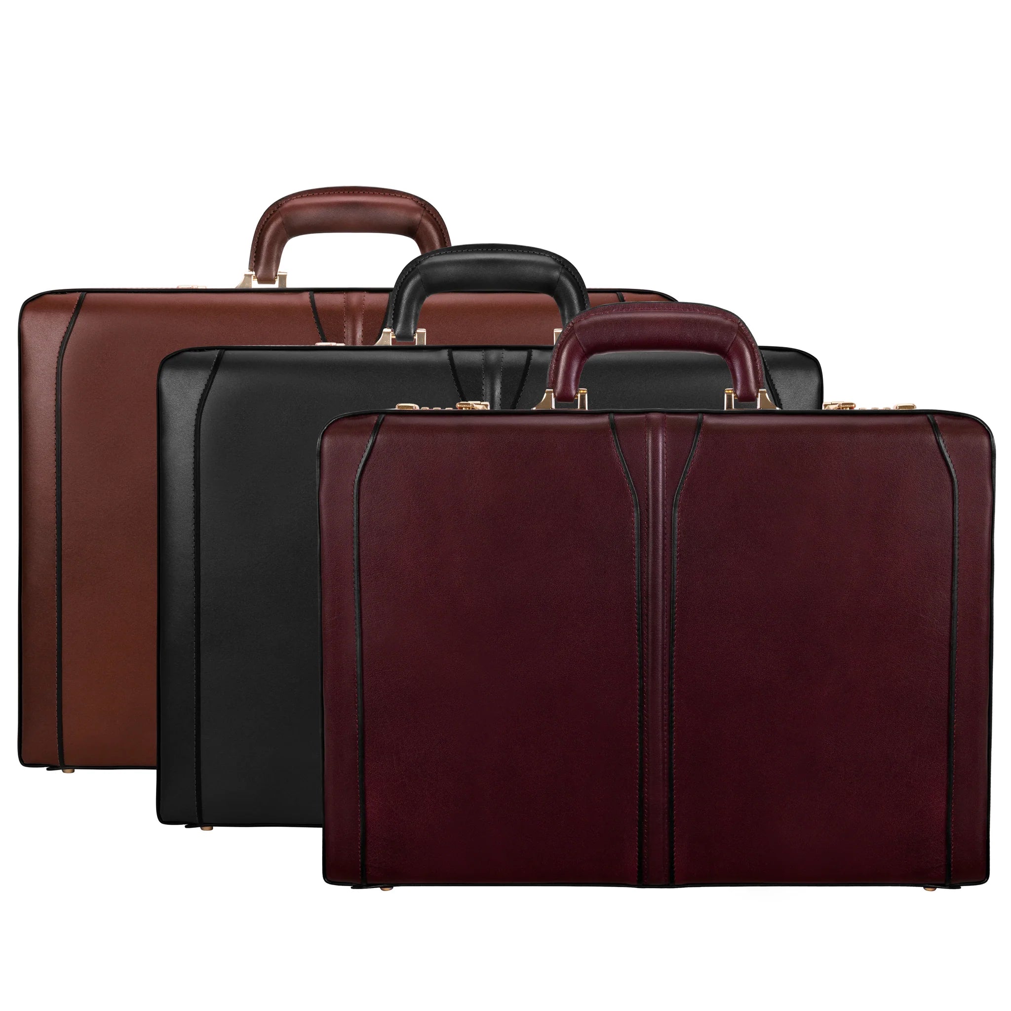 travel briefcase with expandable compartments -McKleinUSA TURNER | 4.5” Leather Expandable Attaché Briefcase