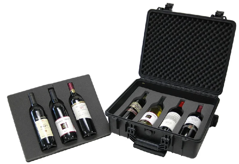 suitcase with best protective shell-TZ Case WCB-018B Molded polypropylene 7 Bottle Wheeled Wine Case