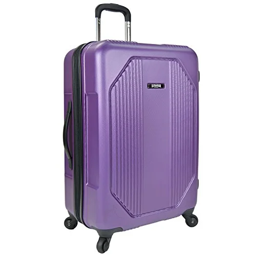 suitcase with top-quality zippers-U.S Traveler Bloomington Spinner Suitcase - Purple (27-Inches)