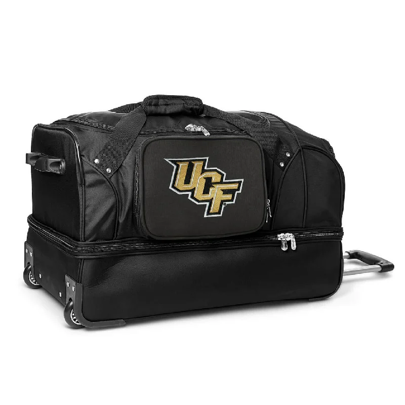 suitcase for travel-UCF Knights 27" Black Rolling Drop Bottom Duffel