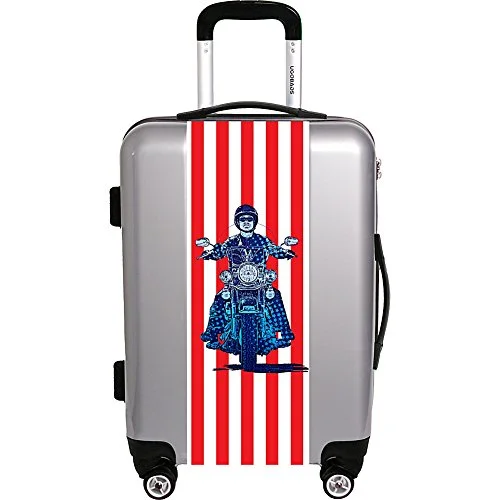 suitcase for fashion-forward travelers-Ugo Bags Patriotic Cyle By Gary Grayson 22" Luggage (Silver)