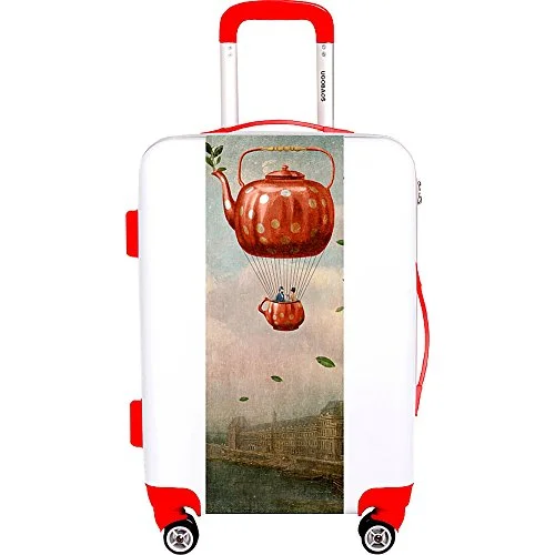 suitcase for protecting expensive equipment-Ugo Bags Teaflight By Paula Bella Flora 26.5" Luggage (White)