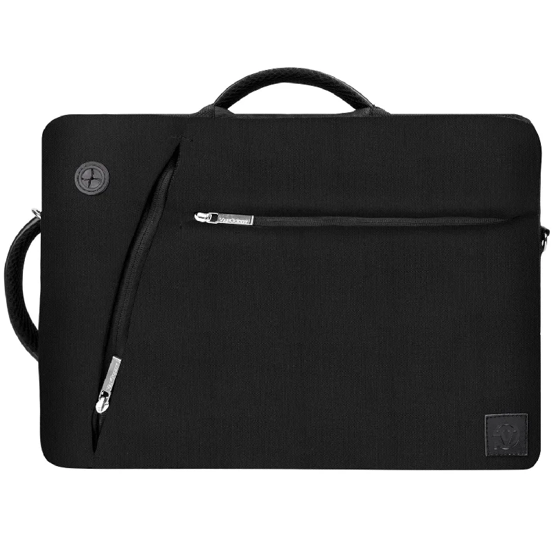 functional briefcase with external zipper pocket -Unisex Black Slate Briefcase for Samsung ATIV, Notebook 9, Book 9 Plus 10 15.6