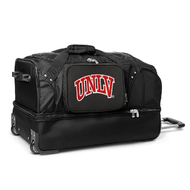 suitcase with large interior capacity-UNLV Rebels 27" Black Rolling Drop Bottom Duffel