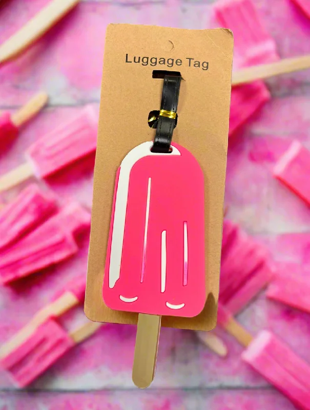 suitcase for comfortable and easy packing-Silicone Luggage Tag- Popsicle- $3.00