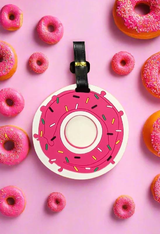 suitcase for personal travel gear-Silicone Luggage Tag- Donut- $3.00