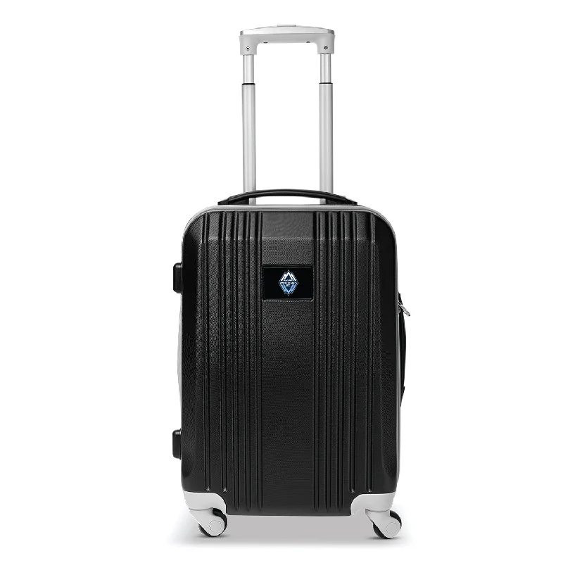 suitcase with top handle for easy carrying-Vancouver Whitecaps FC 21" Two-Tone Carry On Spinner Luggage- GRAY