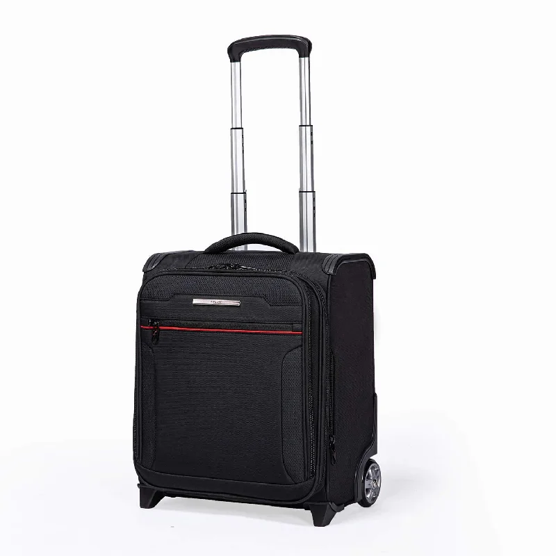 suitcase with organized luggage compartments-VERAGE Wheeled Underseat Carry-on Rolling business Suitcase with USB port,16.5 Inch Softside Airline Approved Luggage