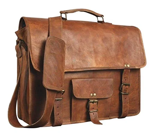 professional briefcase with multiple inner sections for organization -Vintage Handmade Leather Messenger Bag for Laptop Briefcase Satchel Bag (11 X 15)