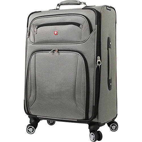 suitcase with comfortable handle features-Wenger Travel Gear Zurich 24" Spinner (Pewter)