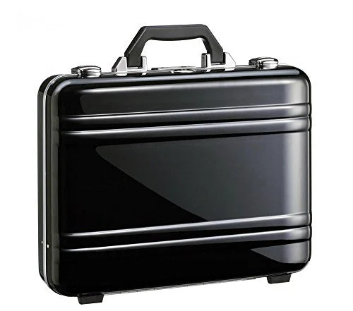 briefcase with multiple exterior pockets -Zero Halliburton 2.0 Large Classic Framed Polycarbonate Attaché Briefcase, Black, One Size