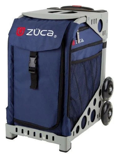 suitcase for multi-purpose travel packing-Zuca Bag Midnight Insert & Gray Frame W/ Flashing Wheels