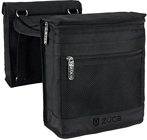 suitcase with heavy-duty packing compartments-Zuca Beauty Caddy Pouches W/ Seat Cushion (Black)