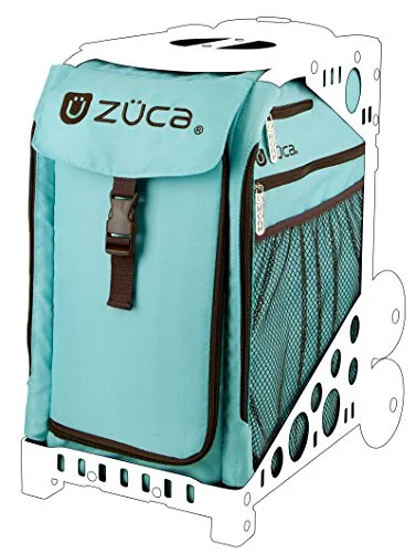 suitcase for easy and secure transport-Zuca Sibca196 Sport Insert Bag Calypso Turquoise Brown 89055900196